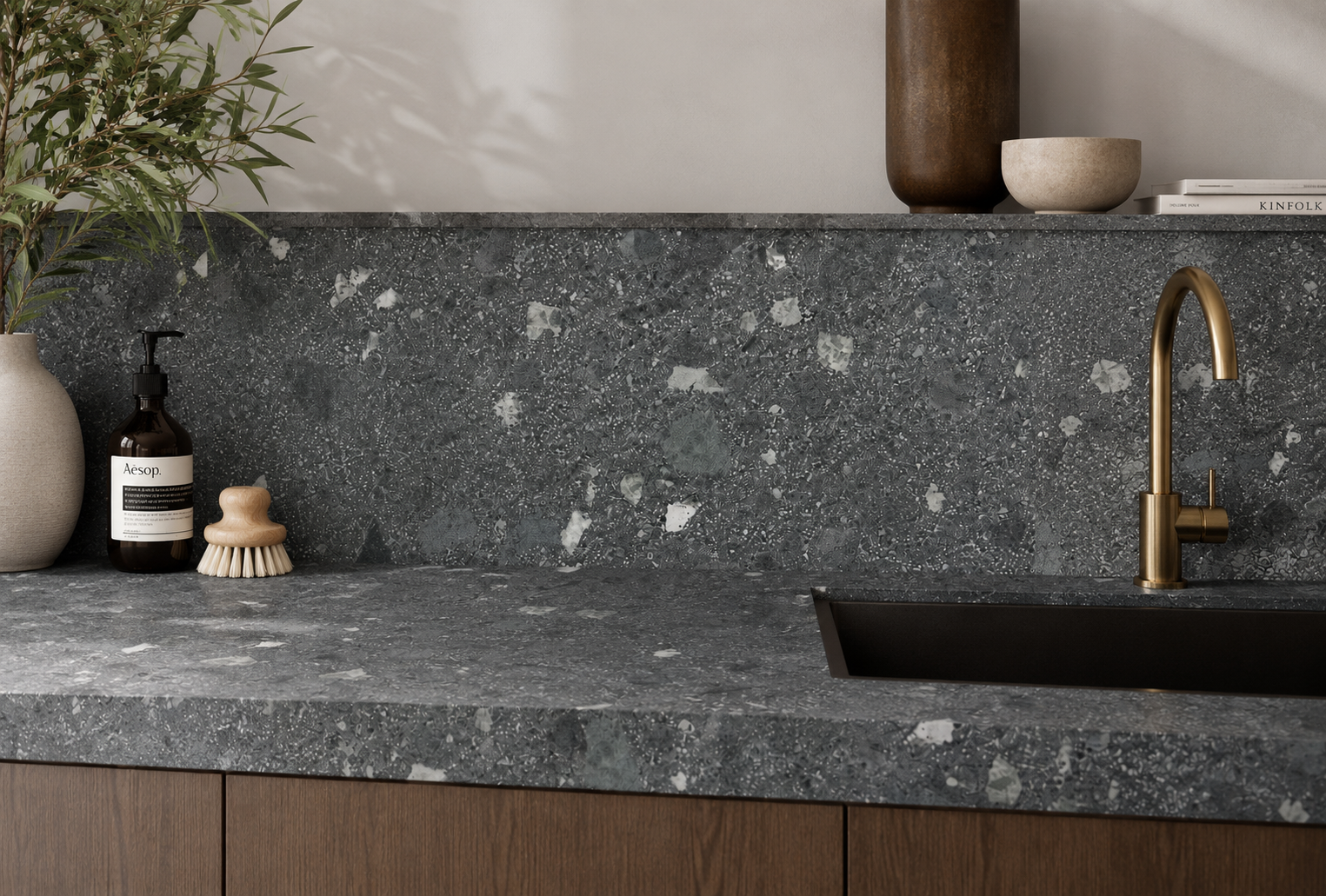 Carbon Black Terrazzo