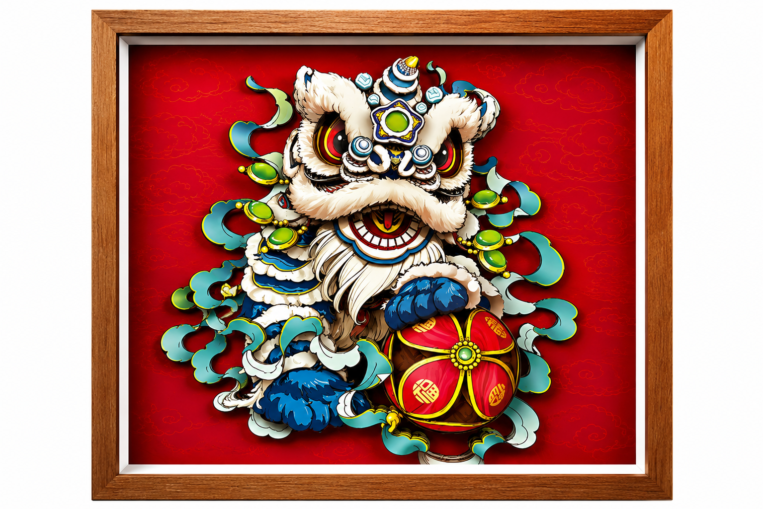 Chinese Lion Dance Wall Art