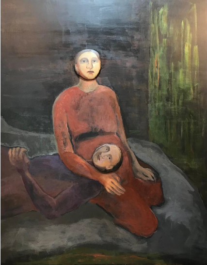 Silent Witness – Acrylic Painting on Wood Panel by Salwa Rashad