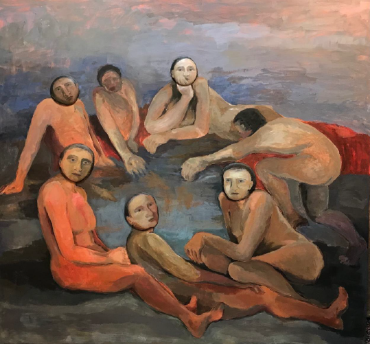 Acrylic Painting on Wood Panel by Salwa Rashad