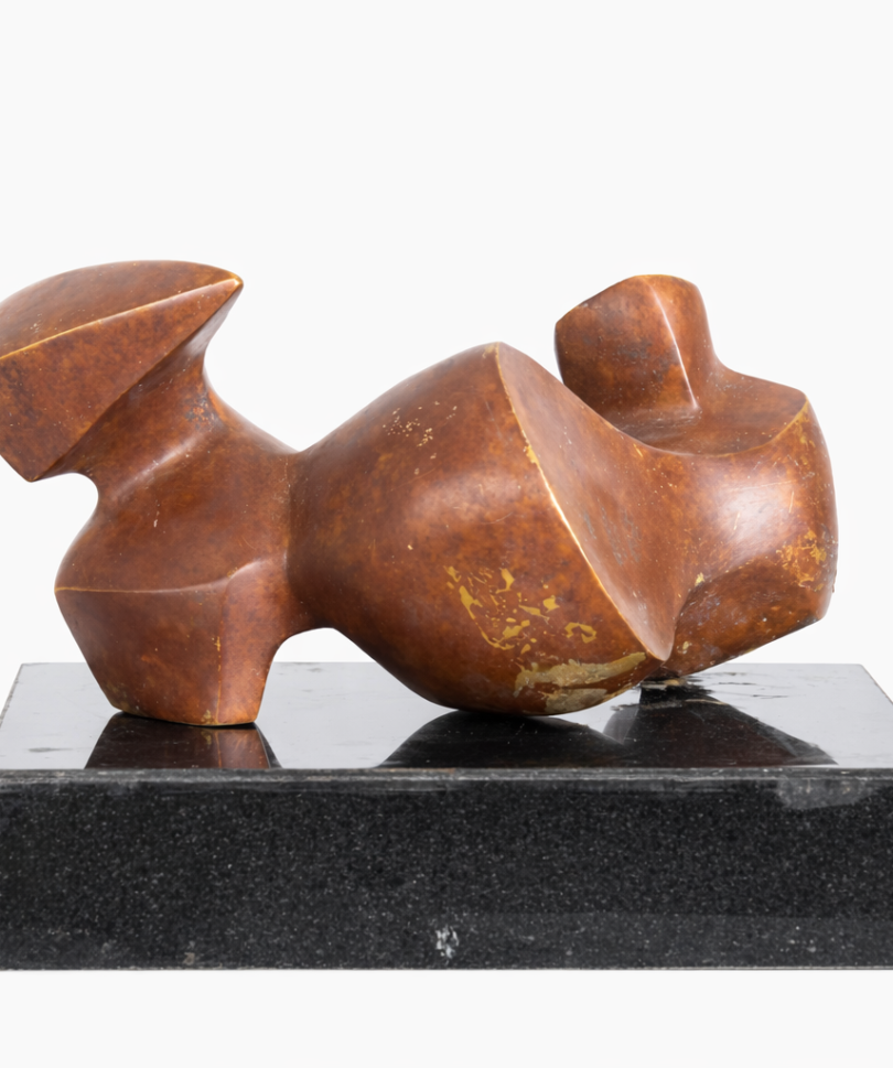Reclining Form – Bronze Art Sculpture by Mirna Isac