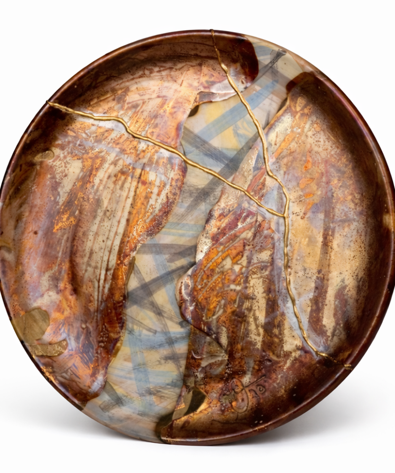 Abstract Ceramic Plate Sculpture by Khaled Sirag