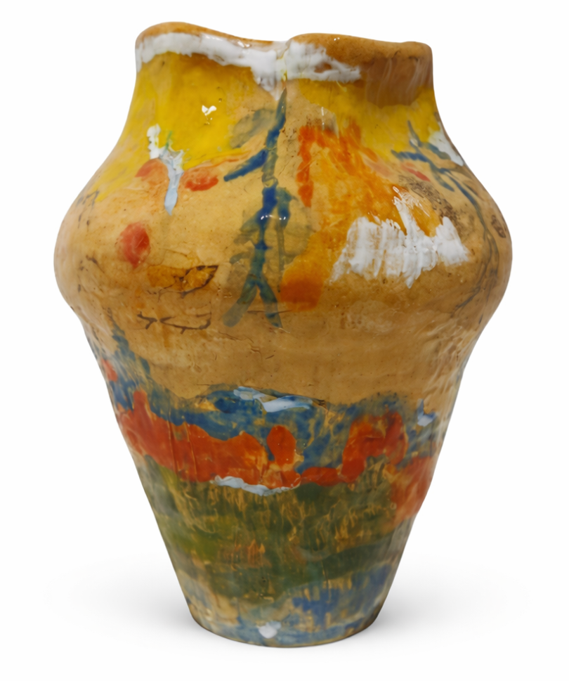 Painted Glazed Ceramic Sculpture