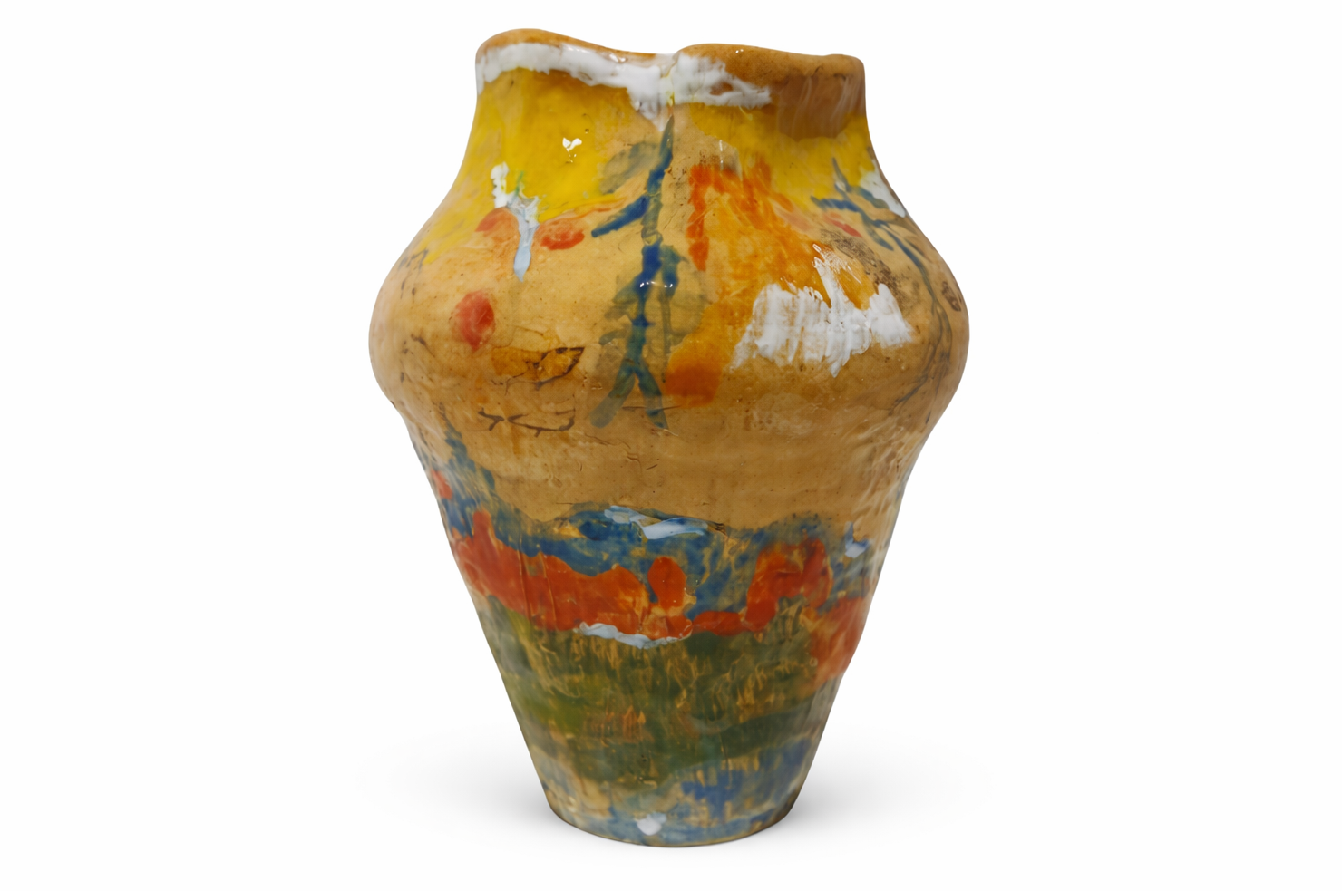 Painted Glazed Ceramic Sculpture