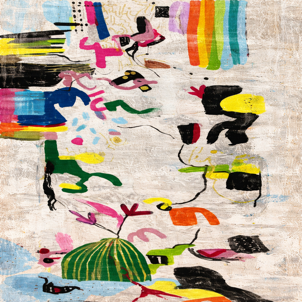 Abstract Forms and Vibrant Stripes-Mona Hamdy