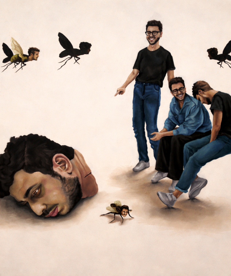 Fly-headed figures and severed head